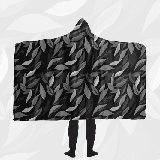 Hooded Blanket (Vivid Leaves - Black)