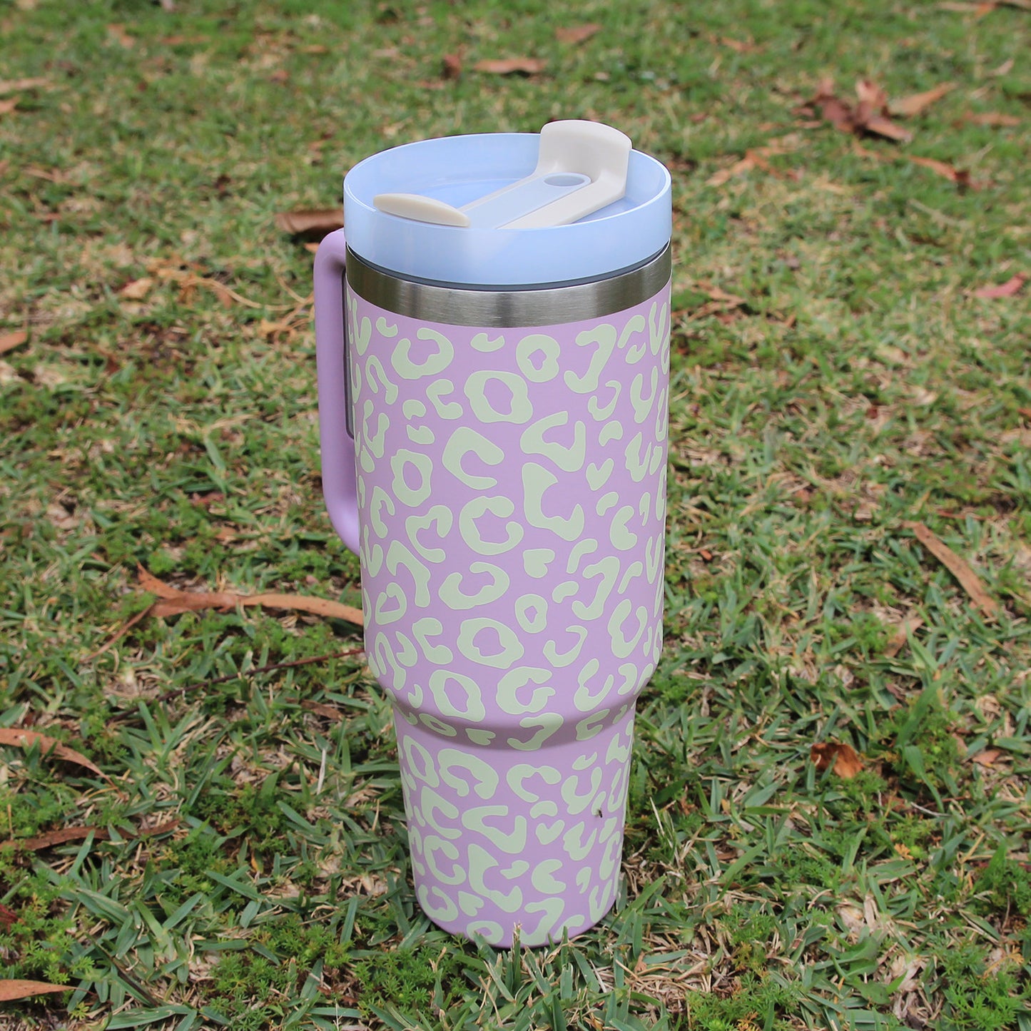 Glow-in-the-Dark Leopard Tumbler (40oz - Lavender)