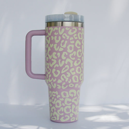 Glow-in-the-Dark Leopard Tumbler (40oz - Lavender)