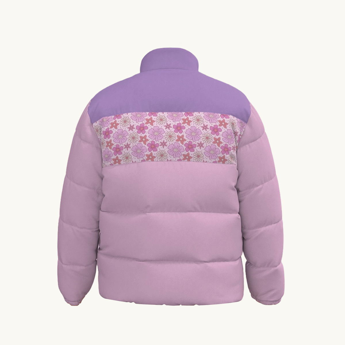 Puffer Jacket (Retro Flowers - Lavender)