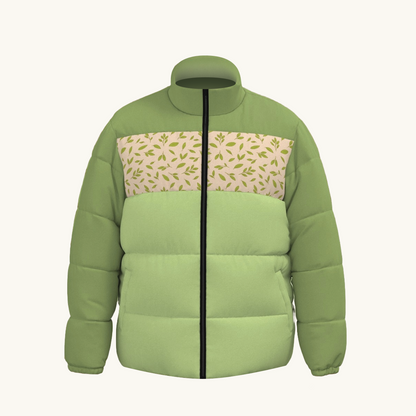 Puffer Jacket (Retro Leaves - Green)