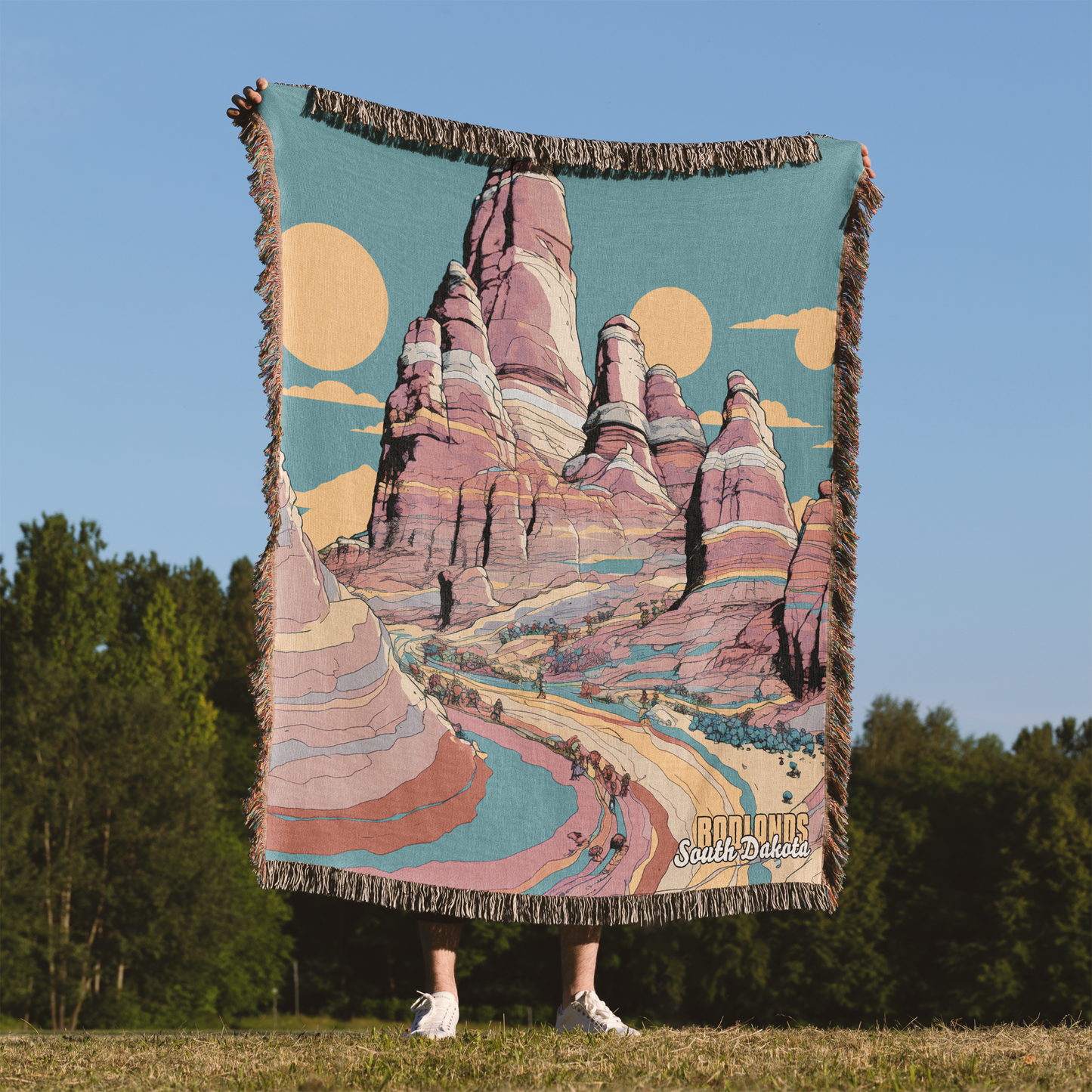 Woven Throw Blanket (Badlands, South Dakota)