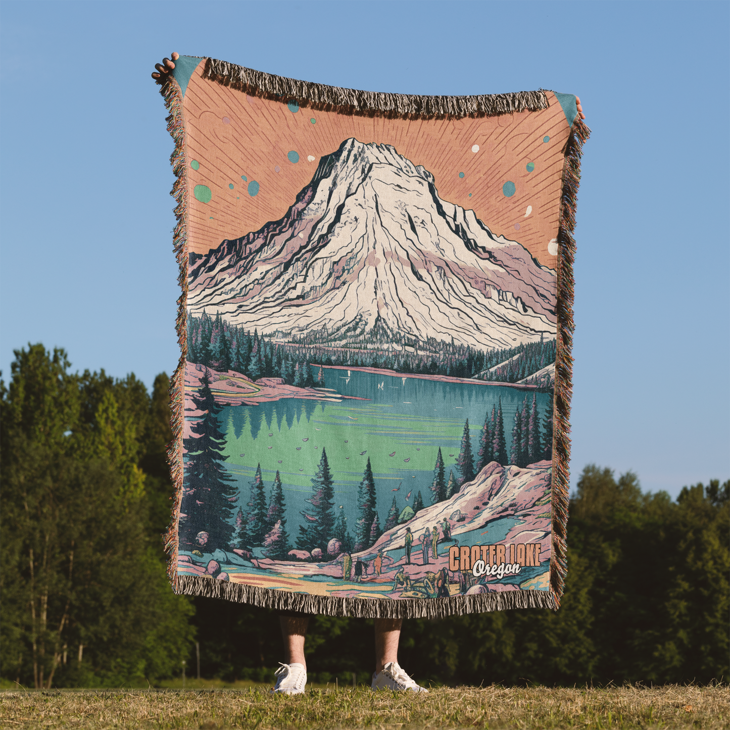 Woven Throw Blanket (Crater Lake, Oregon)