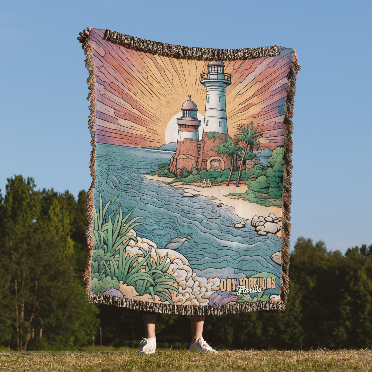 Woven Throw Blanket (Dry Tortugas, Florida)