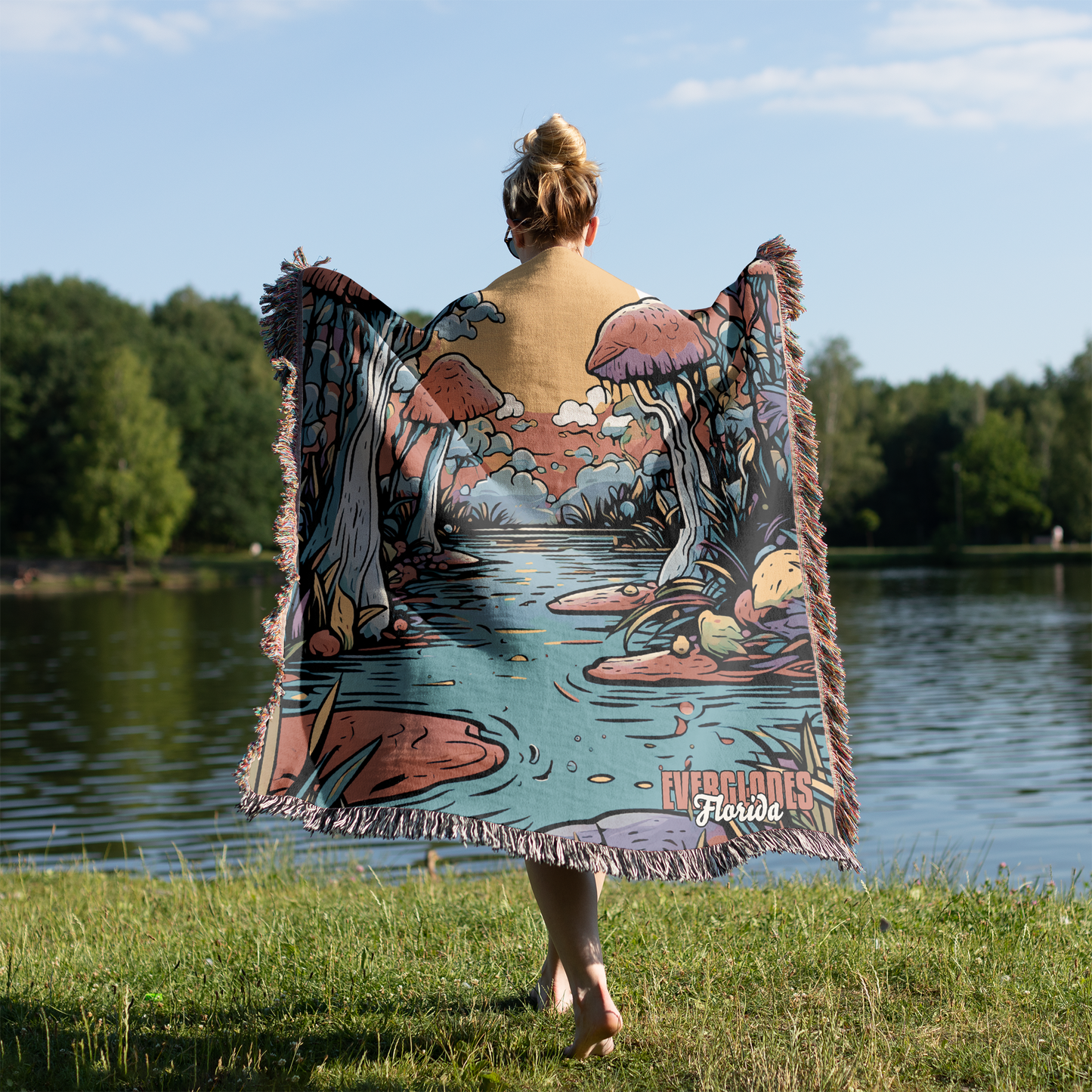 Woven Throw Blanket (Everglades, Florida)