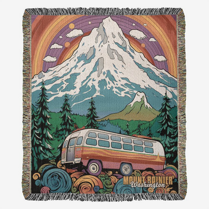 Woven Throw Blanket (Mount Rainier, Washington)