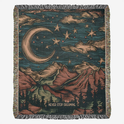 Woven Throw Blanket (Never Stop Dreaming)
