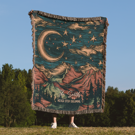 Woven Throw Blanket (Never Stop Dreaming)