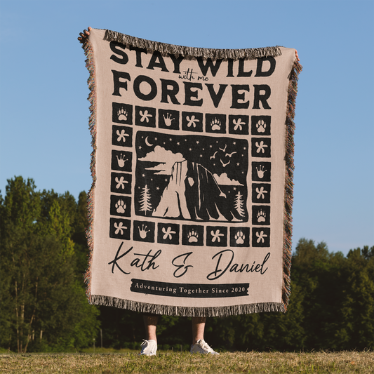 Woven Throw Blanket (Stay Wild With Me Forever)