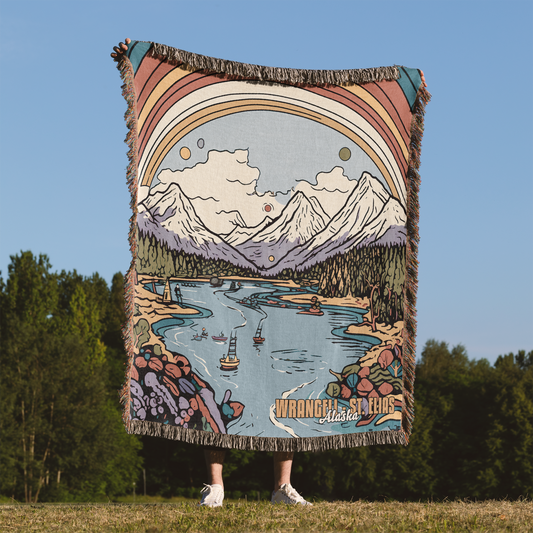 Woven Throw Blanket (Wrangell-St. Elias, Alaska)