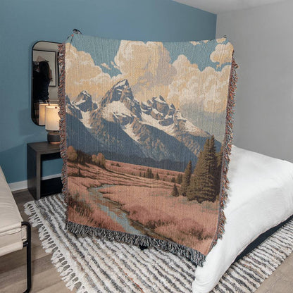 Woven Throw Blanket (Grand Teton, Wyoming)